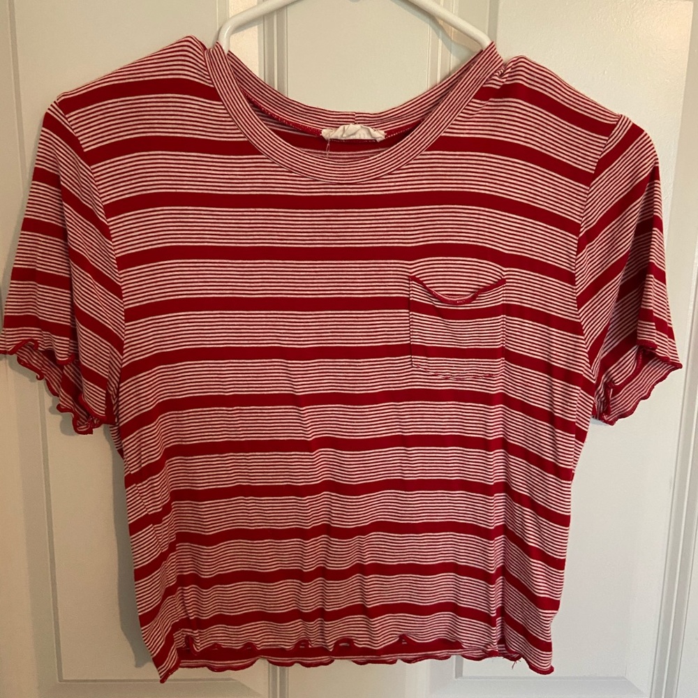 Striped tee.